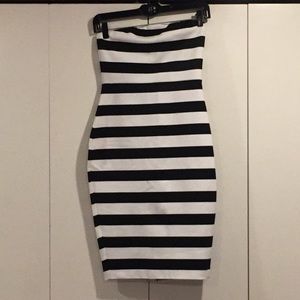 Black/white stripped strapless dress from EXPRESS